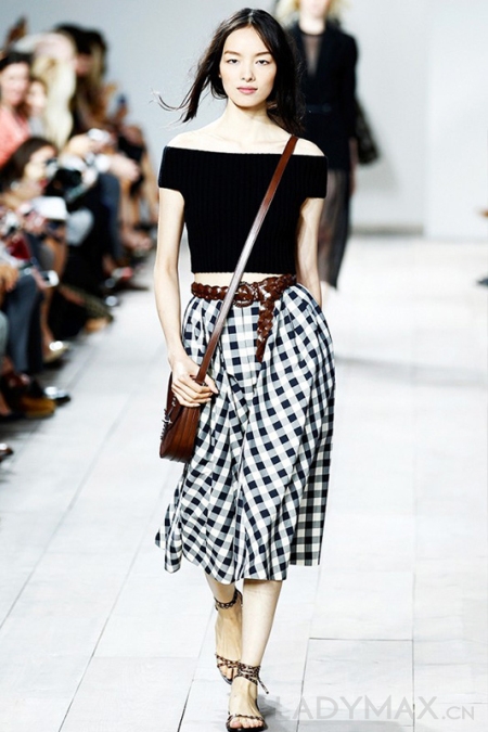 看时装周学彩色格子控春夏搭配