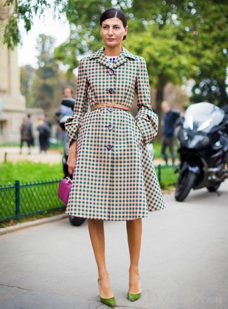 看时装周学彩色格子控春夏搭配