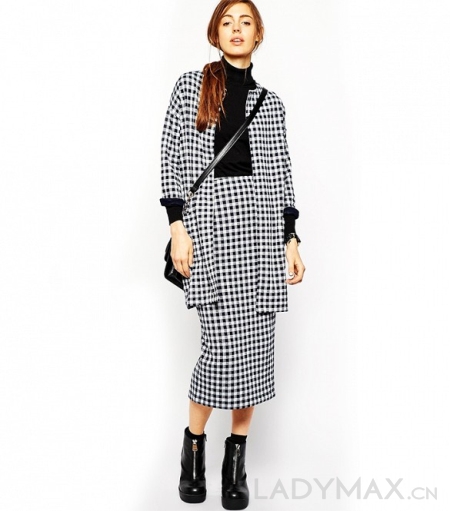 看时装周学彩色格子控春夏搭配