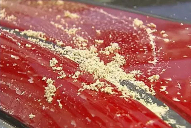 广州3熊孩子用沙子半小时毁容1辆车