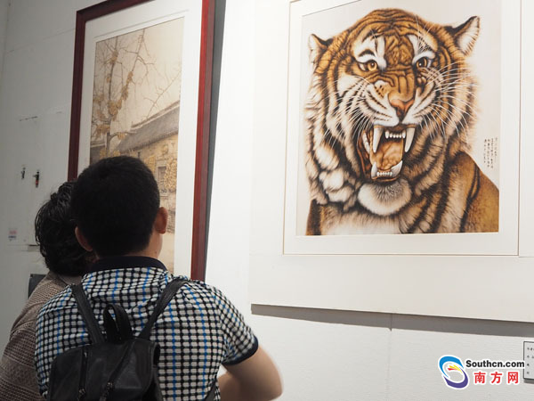 深圳光明新区烙画艺术作品展开幕