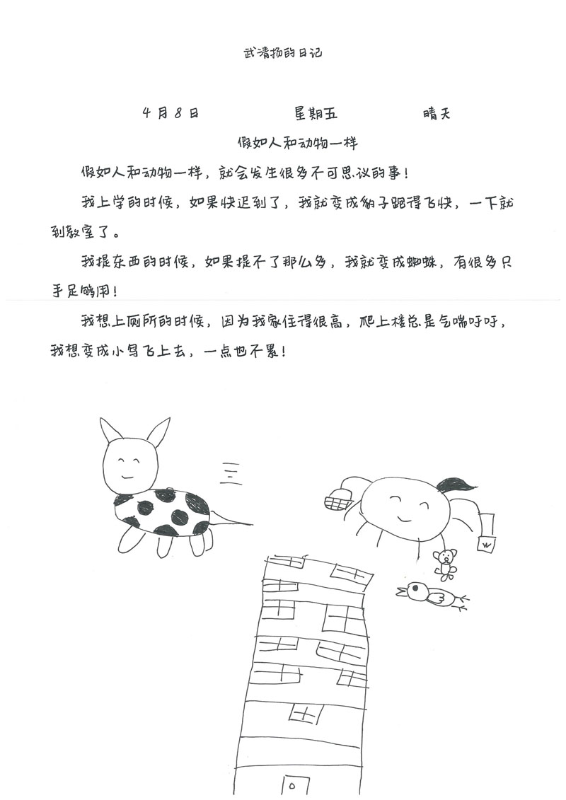 二年级孩子的狂想曲:假如人和动物一样