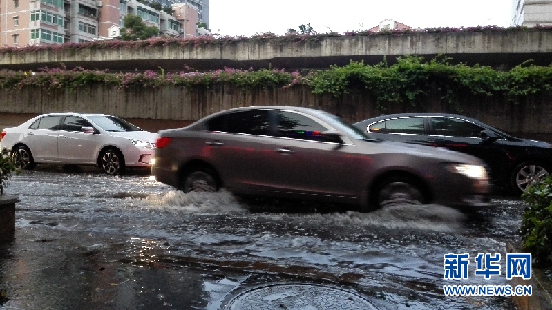 组图:台风妮妲来袭 广州遭遇雷雨天气
