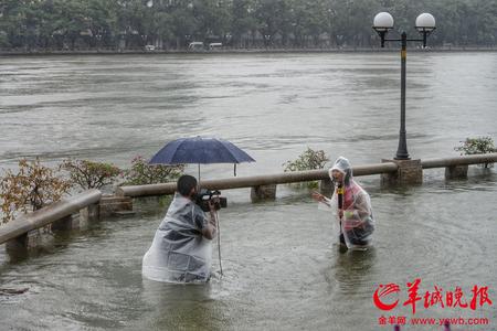 台风“妮妲”过后珠江水位上涨 广州珠江沿岸出现倒灌- 新华网