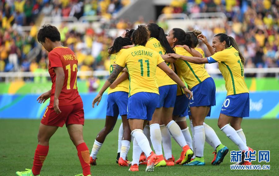 高清组图:里约奥运会女足小组赛 巴西队胜中国