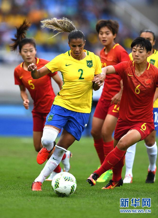 高清组图:里约奥运会女足小组赛 巴西队胜中国