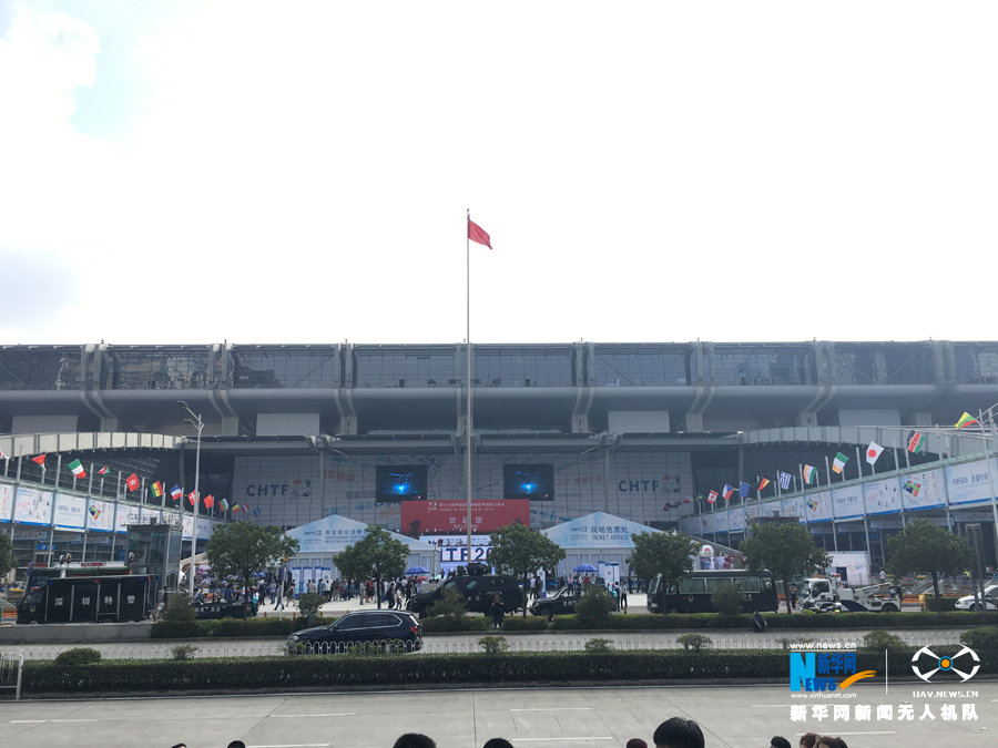 航拍高交会展馆--深圳会展中心