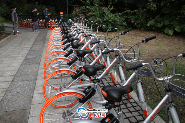首批摩拜单车停车点落户海珠湿地公园二期