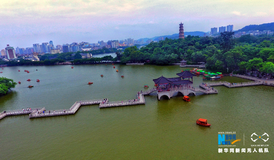 航拍惠州西湖:秀色天成 群鹭齐飞