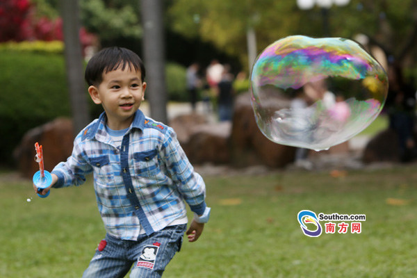 深圳天气晴好 全家总动员享受户外休闲时光