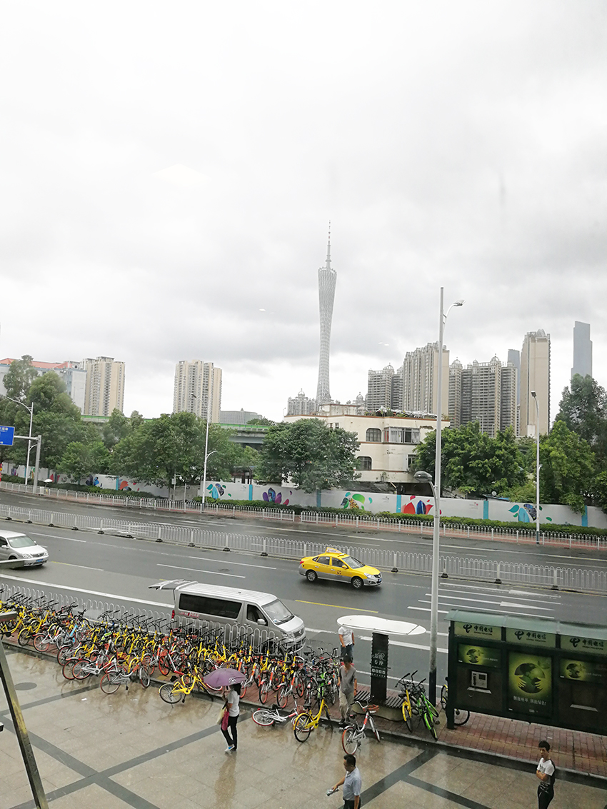 台风天鸽影响下的广州 风卷云涌