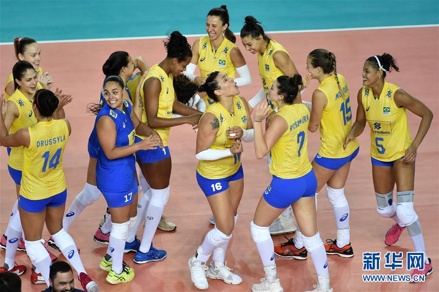 世界女排联赛江门站:中国不敌巴西