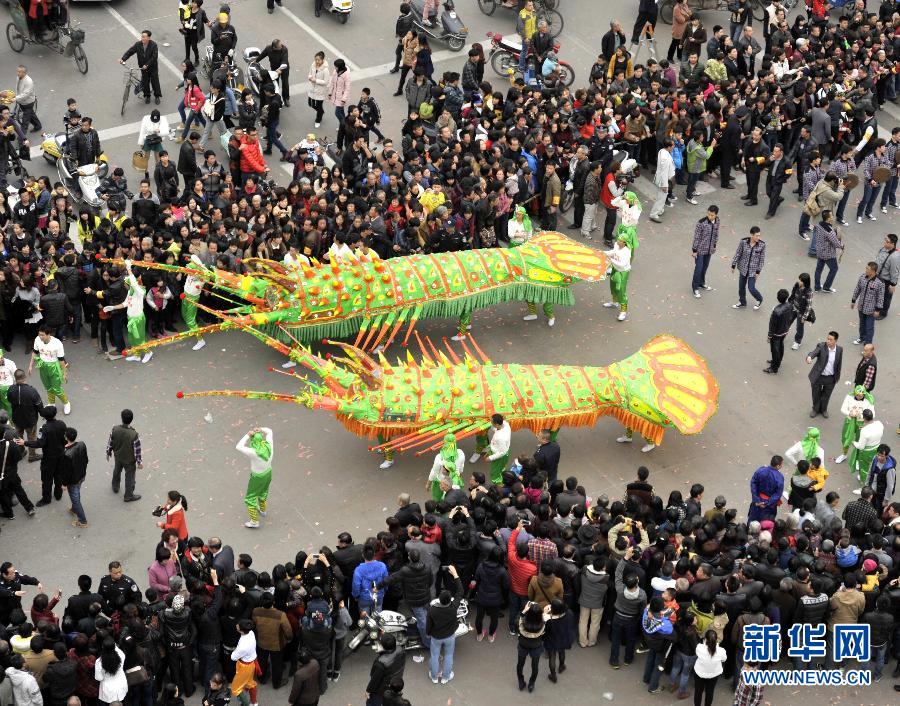 广东澄海举行动物舞蹈贺春巡游